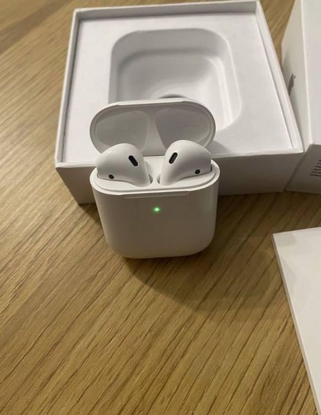 Навушники Apple AirPods 2 Original series 1:1 Bluetooth картонна ванночка, Безпровідні навушники, Епл Аирподс N6 фото