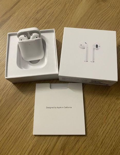 Навушники Apple AirPods 2 Original series 1:1 Bluetooth картонна ванночка, Безпровідні навушники, Епл Аирподс N6 фото