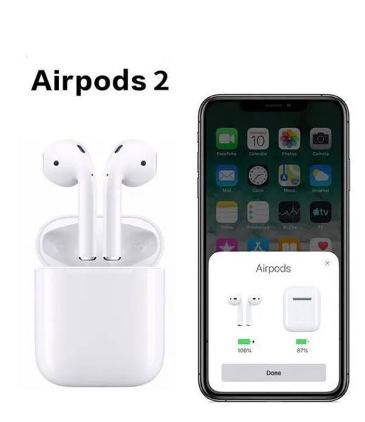 Навушники Apple AirPods 2 Original series 1:1 Bluetooth картонна ванночка, Безпровідні навушники, Епл Аирподс N6 фото