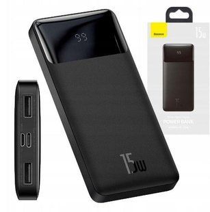 Павербанк Baseus Bipow Digital Display 15W 10000 mAh Black Powerbank павербанк повербанк pawerbak Q7 фото